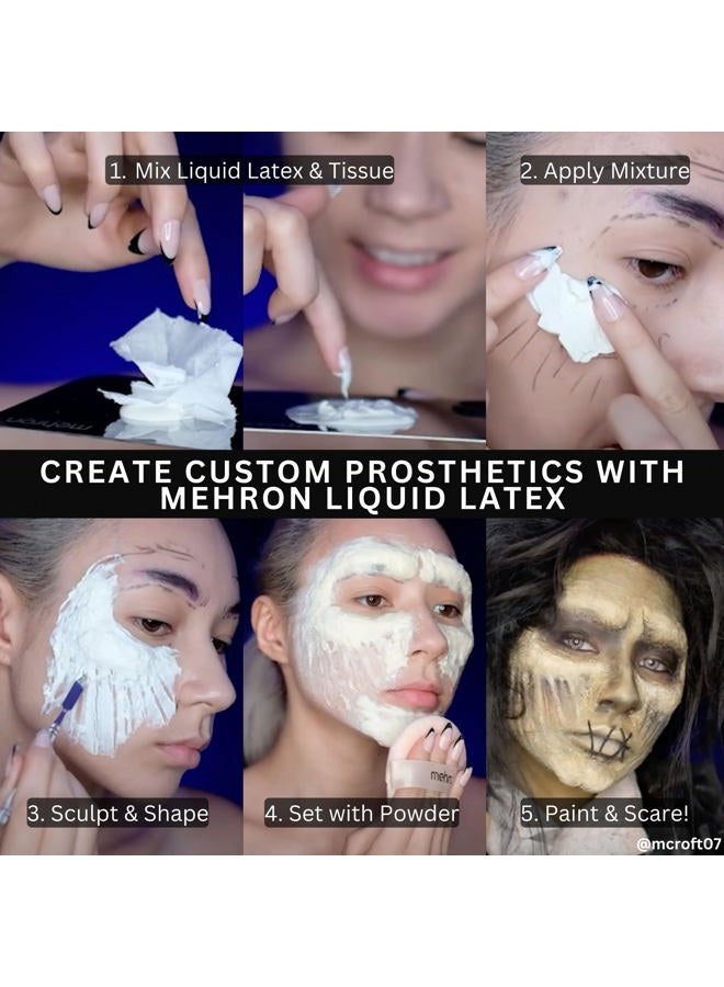 mehron لاتكس سائل للمكياج | مكياج مؤثرات خاصة | هالوين | غراء لاتكس للبشرة | غراء بروستhetics 4.5 أونصة سائلة (133 مل) (لحم الزومبي) - Image 5