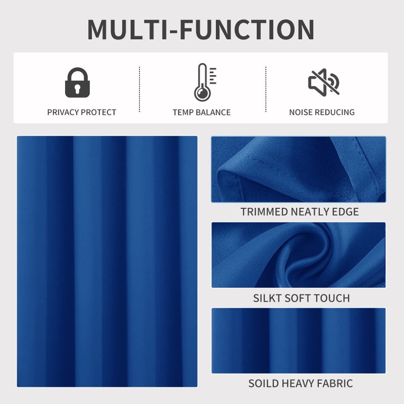 Joydeco Blackout Curtains 84 Inch Length 2 Panels Set  Thermal Insulated Long Curtains& Drapes 2 Burg  Room Darkening Grommet Drapess for Living Room Bedroom Window (W52 x L84 Inch  Royal Blue) - Image 4