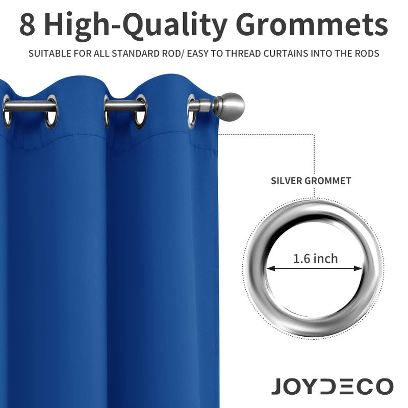 Joydeco Blackout Curtains 84 Inch Length 2 Panels Set  Thermal Insulated Long Curtains& Drapes 2 Burg  Room Darkening Grommet Drapess for Living Room Bedroom Window (W52 x L84 Inch  Royal Blue) - Image 5