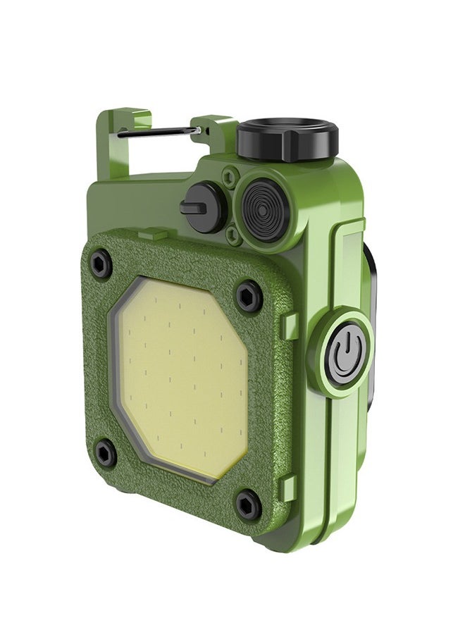 Generic - COB Keychain Work Light Keychain, Portable 6 Light Modes Flashlights, Light Emergency Light with Folding Bracket Bottle Opener and Magnet Base (Green) - Image 1