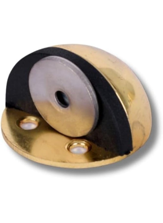 Emerald مكابح أبواب مغناطيسية، مكابح أبواب بدون حفر، مكابح أرضية مغناطيسية، ذات لاصق ذاتي، واقي حائط من الفولاذ المقاوم للصدأ، حامل لفتح الأبواب، ذهبي، عبوة 2 - Image 1