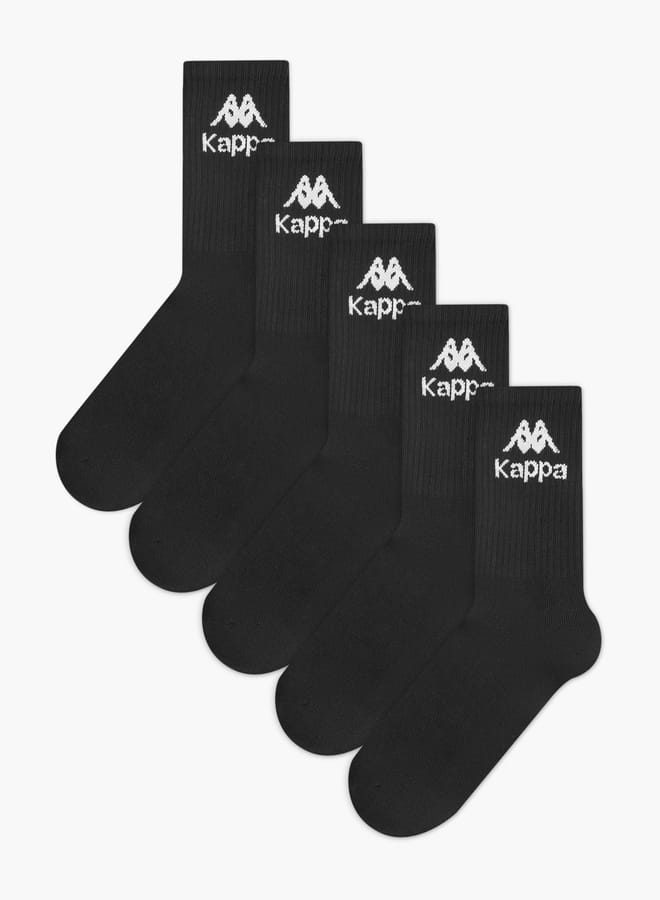 Kappa Boys Logo Detail Non Terry Crew Length Socks - Set of 5 - Image 1