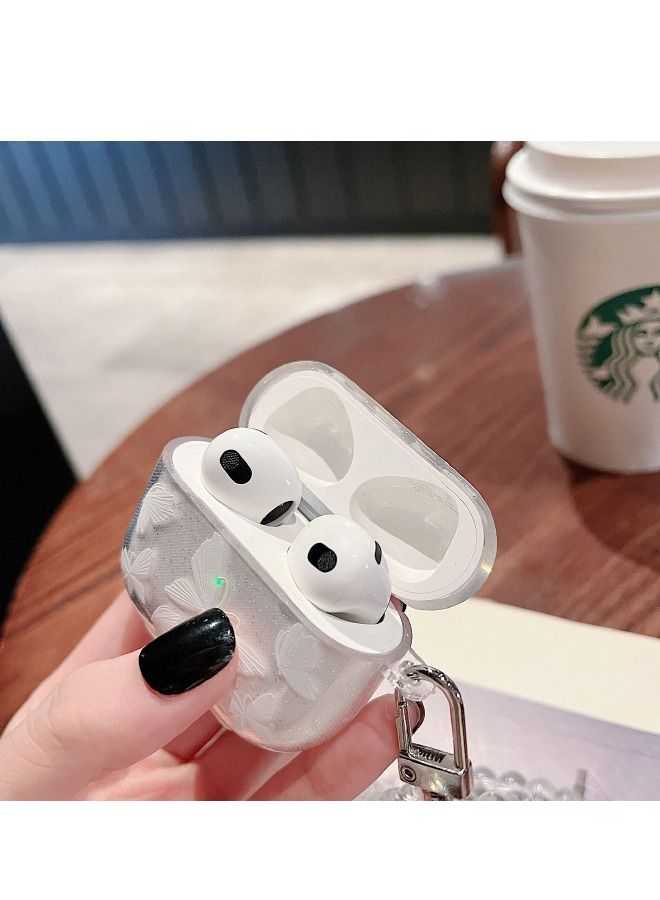 Airpods 3 غطاء القضية, Airpods 3 حالة وقائية مع سلسلة المفاتيح, لينة TPU فراشة تصميم القضية لأبل AirPods 3 - Image 4