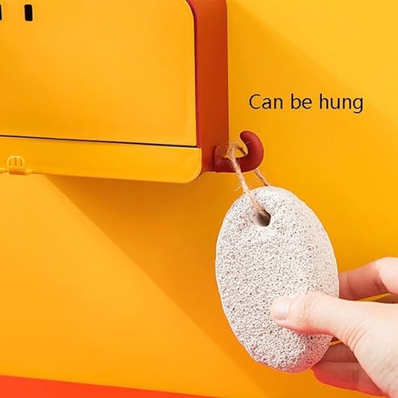 GNOLY Shower Soap Dish Wall-Mounted Soap Box Washbasin Bathroom Kitchen Soap Box No Drilling Soap Holder (1Pcs) - Image 3