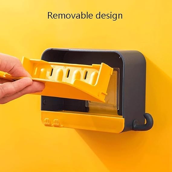 GNOLY Shower Soap Dish Wall-Mounted Soap Box Washbasin Bathroom Kitchen Soap Box No Drilling Soap Holder (1Pcs) - Image 5