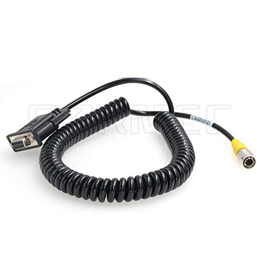 SZRMCC Total Station Data Collector Coiled Cable 6 pin Hirose Male to DB9 RS232 for Top-con Sokkia South Total Station (Coiled Cable) - Image 2