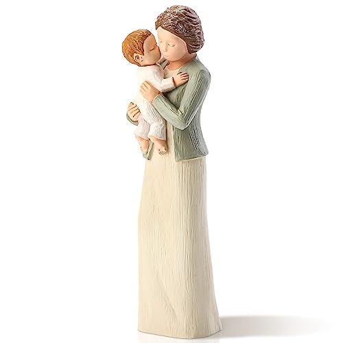 Hensonever Grandma Figurines Sculpted HandPainted Grandmother and Grandchild Figures Birthday Gifts - Image 1