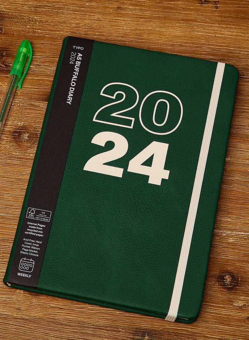 Typo A5 Green Weekly Planner Diary  - Image 1