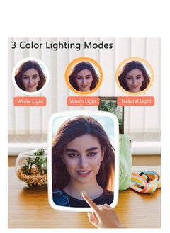 Generic Portable Lighted Makeup Mirror with Rechargeable Dimmable Touch Screen and 3 Color Lighting, Folding Cosmetic Mirror for Beauty  - Image 3