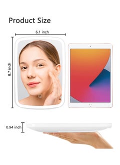 Generic Portable Lighted Makeup Mirror with Rechargeable Dimmable Touch Screen and 3 Color Lighting, Folding Cosmetic Mirror for Beauty  - Image 5