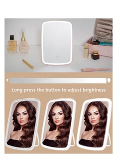 Generic Portable Lighted Makeup Mirror with Rechargeable Dimmable Touch Screen and 3 Color Lighting, Folding Cosmetic Mirror for Beauty  - Image 4