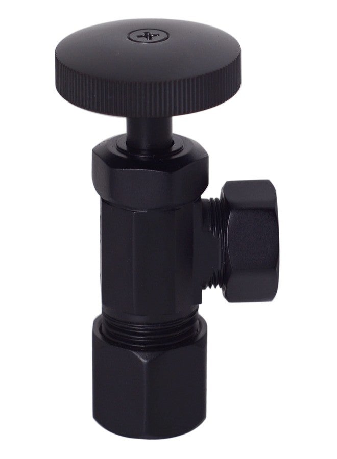 Westbrass D105KFH-62 5/8" x 3/8" OD x 20" Flat Head Riser Supply Line Kit with Round Handle Angle Supply Shut Off Valve for Toilet, Matte Black - Image 3