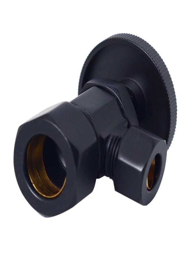 Westbrass D105KFH-62 5/8" x 3/8" OD x 20" Flat Head Riser Supply Line Kit with Round Handle Angle Supply Shut Off Valve for Toilet, Matte Black - Image 4