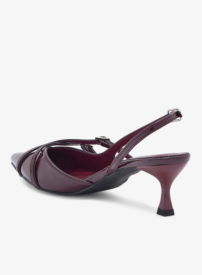 ELLA Double Buckle Detail Sling Back Pump - Image 3
