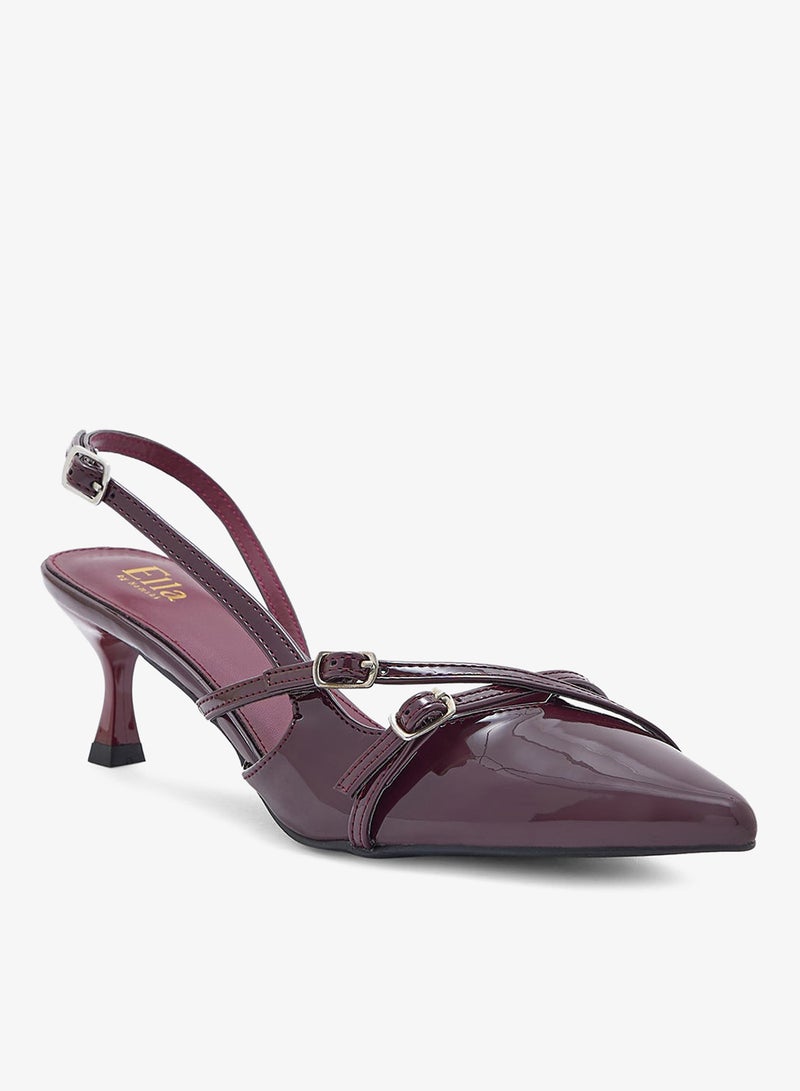 ELLA Double Buckle Detail Sling Back Pump - Image 2