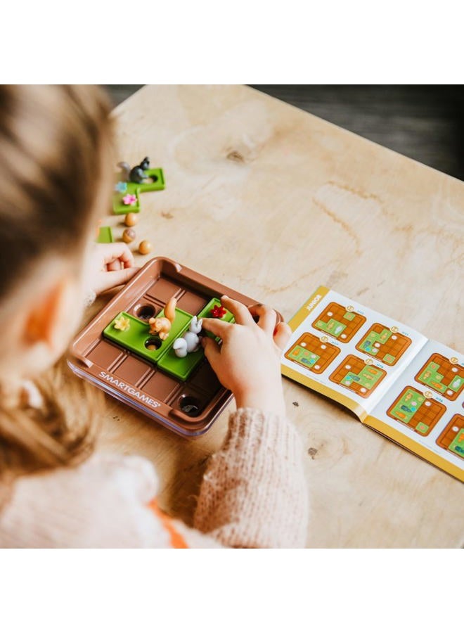 SmartGames السناجب تذهب إلى الجنون! ، لغز تحدي الذكاء الممتع ، لعبة STEM لتطوير الإدراك مع أكثر من 60 تحديًا ، لعبة ألغاز تعليمية مناسبة للسفر على الطاولة ، مناسبة للأطفال فوق 6 سنوات - Image 2