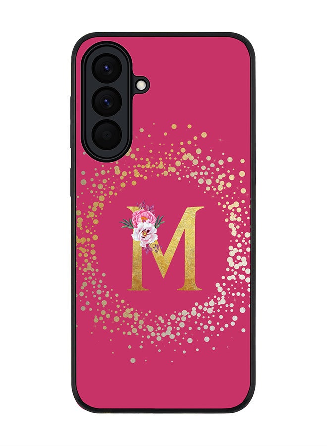For Samsung Galaxy A57 Case,Slim fit Camera Protection, Shockproof Thin Phone cover  - Custom Monogram Floral - M ( Deep Pink )