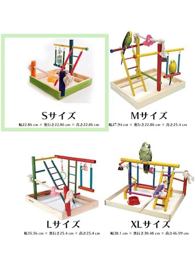 بين بلاكس روضة الطيور الخشبية للببغاء، منصة لعب الطيور، سلم صالة الألعاب الرياضية مع ألعاب ممارسة اللعب - Image 2