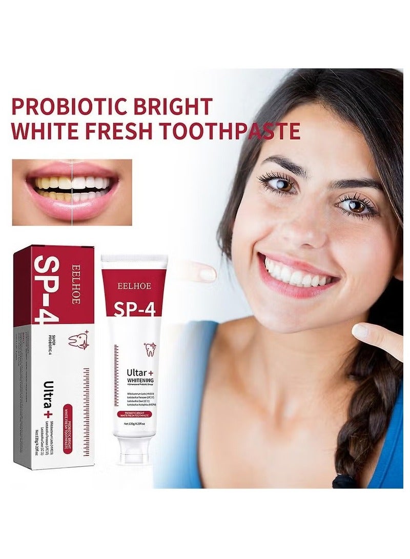 إيلهو معجون أسنان بروبيوتيك Sp-4 لتبييض الأسنان وحماية اللثة ونفس منعش وتنظيف الأسنان والعناية بالأسنان 30 مل - Image 2