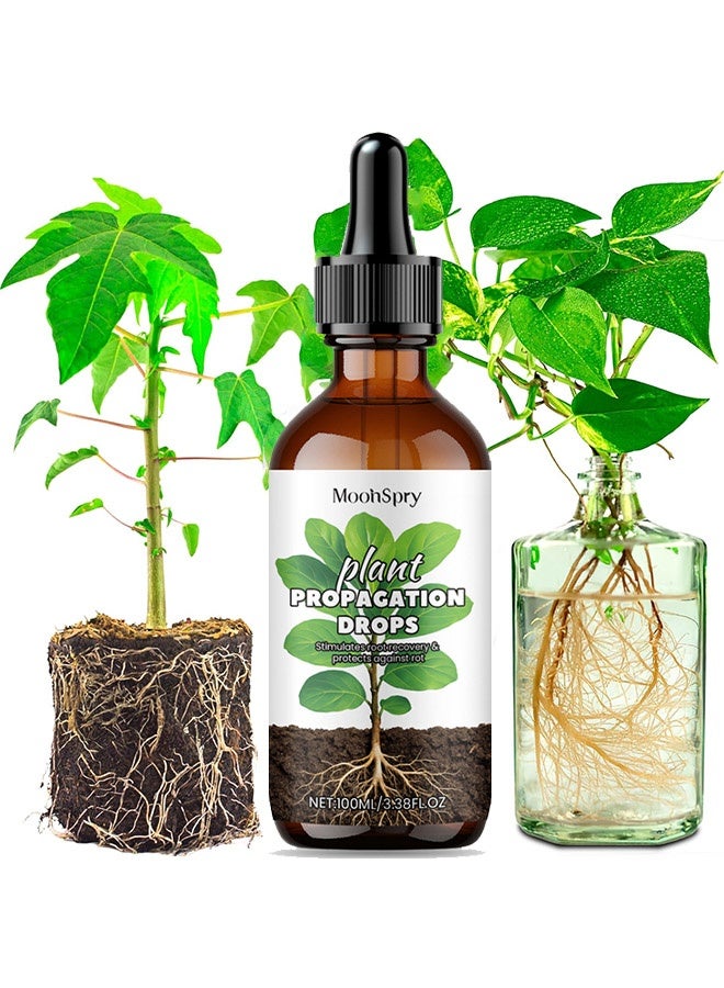 MOONSPRY Plant Propagation Drops, Hydroponic Liquid Plant Food, Nutrient Solution for Aerogarden u0026 Indoor Hydroponics, Liquid Fertilizer for Herbs, Vegetables u0026 Plant Growth (100ml) - Image 1