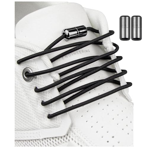 Endoto Elastic Shoe laces for ON Cloud No Tie Stretchy Bungee Replacement Shoelaces Strings for ShoesBlackSize38Inch - Image 1