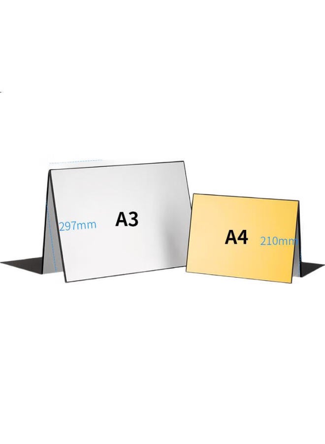 Beiyang A4 Small Photography Backdrop Card, Foldable Fill Light Board, Still Life Product Shooting Reflector, Hard Board, Thickened Black White Silver Matte Light-Absorbing Edge, For Food And Beauty Photography - Image 3