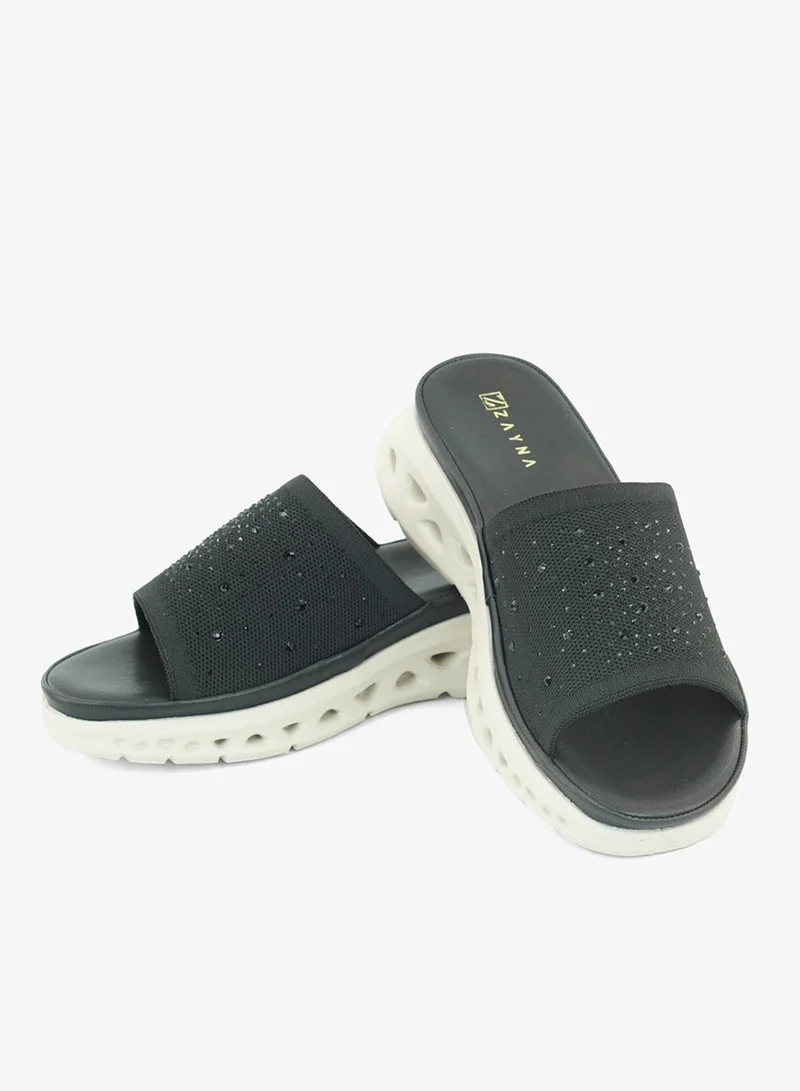 زينة 221-334 Zayna Ladies Casual Slides 3F2006-911 Black