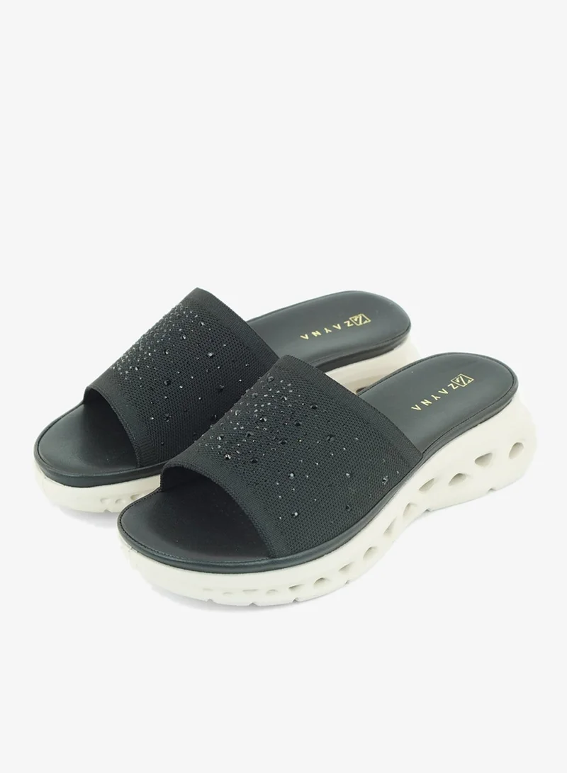 زينة 221-334 Zayna Ladies Casual Slides 3F2006-911 Black
