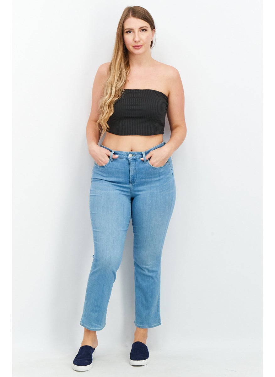 NYDJ - Women Straight Fit Washed Stretchable Jeans, Blue - Image 1
