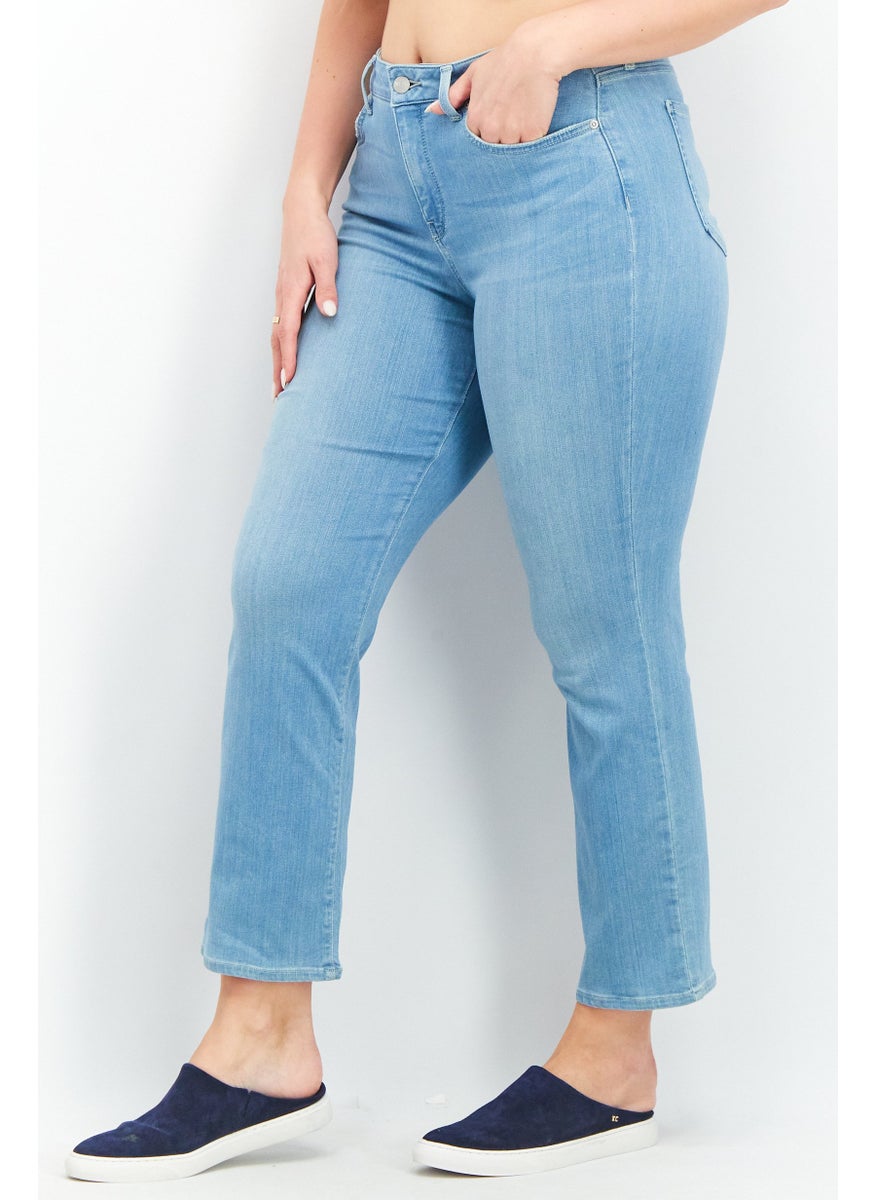 NYDJ - Women Straight Fit Washed Stretchable Jeans, Blue - Image 1