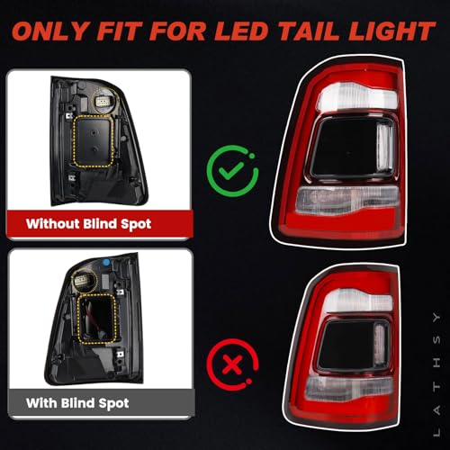 Lathsy LED Tail Light Black Cover w/o Blind Spot Compatible With 2019-2023 Dodge Ram 1500 Right Passenger Side Replace 55112992AD - Image 4