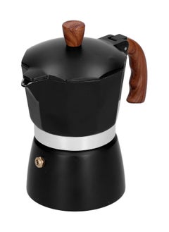 Generic Aluminum Moka, Espresso Pot Maker with Wood Handle, Italian Style Classic Coffee Brewer Retro Coffee Percolator, Available 150ml - 2 Cups (Black)  - Image 3