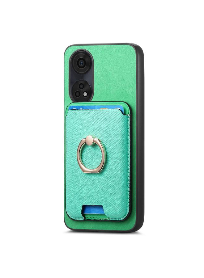 S-TOP Case For OPPO Reno12 Global Retro Cross Leather Ring Vertical Insert Card Bag MagSafe Phone Case - Image 2