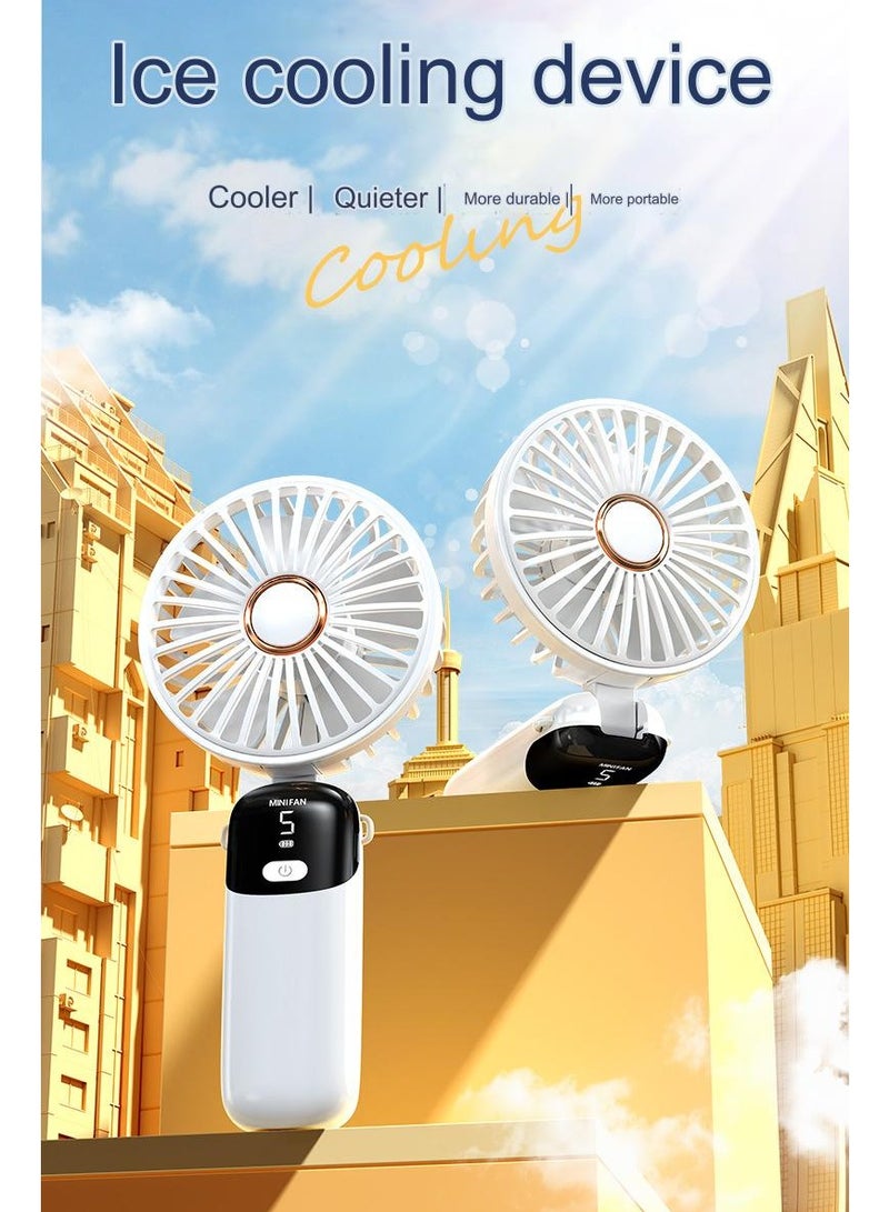 مروحة محمولة باليد قابلة للطي - مروحة شخصية قابلة للطي - مروحة شخصية - مروحة صغيرة متعددة الوظائف - مروحة صامتة بشاشة رقمية - مروحة جيب طويلة التحمل - Image 3