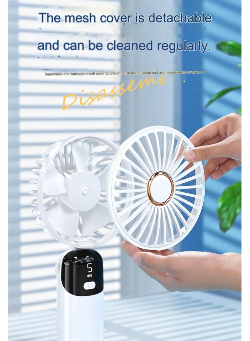 مروحة محمولة باليد قابلة للطي - مروحة شخصية قابلة للطي - مروحة شخصية - مروحة صغيرة متعددة الوظائف - مروحة صامتة بشاشة رقمية - مروحة جيب طويلة التحمل - Image 5