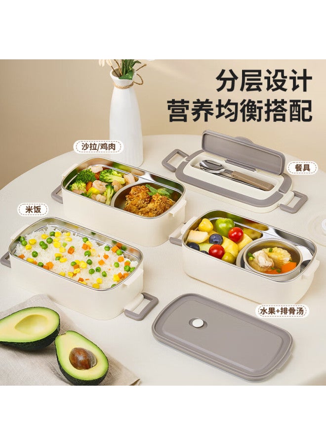 Tafuco Lunch Box For Office Workers And Elementary School Students, 316l Stainless Steel Multi-layer Bento Box With Dividers, Food Container Tray T5309