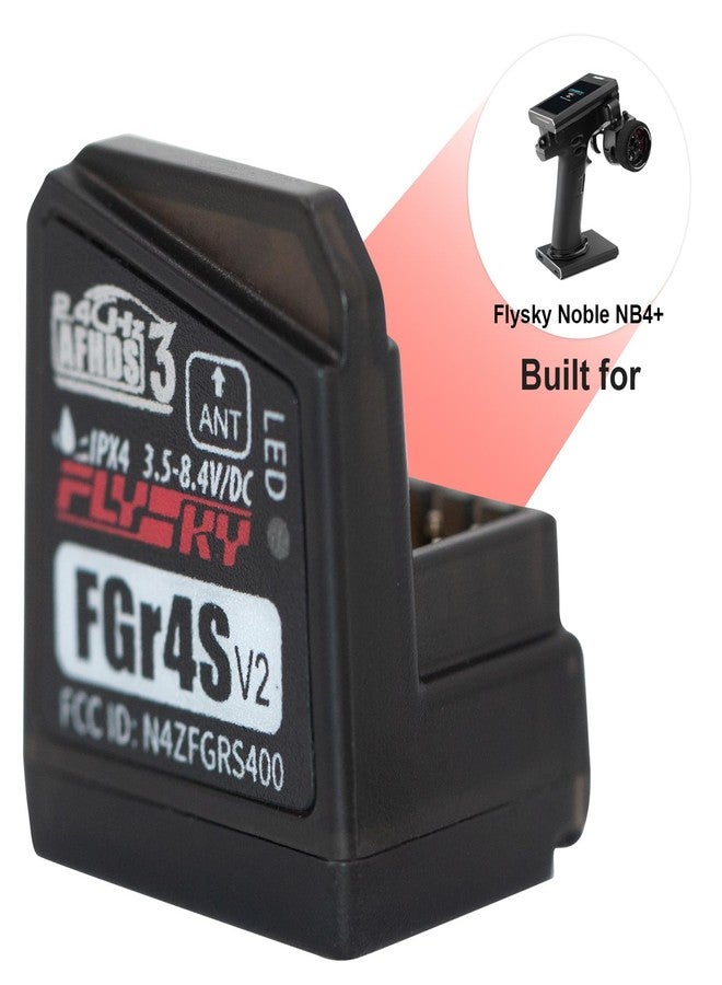 GoolRC Flysky FGr4S V2 Receiver, 2.4GHz 4CH AFHDS 3 Remote Control Receiver PWM/PPM/I-Bus Output Compatible with Flysky Noble NB4 NB4+ NB4 Pro PL18 RC Transmitter for RC Car Boat (2PCS) - Image 3
