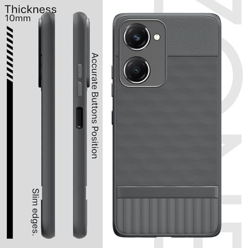 Pikkme Back Cover for iQOO Z9 Lite 5G / Vivo T3 Lite 5G / Vivo Y18 / Y18e / Y03 Camera Protection 3D Hexa Cube Design Silicone Protective Bumper Case (Grey) - Image 3