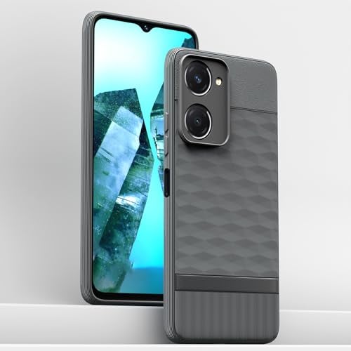 Pikkme Back Cover for iQOO Z9 Lite 5G / Vivo T3 Lite 5G / Vivo Y18 / Y18e / Y03 Camera Protection 3D Hexa Cube Design Silicone Protective Bumper Case (Grey) - Image 2