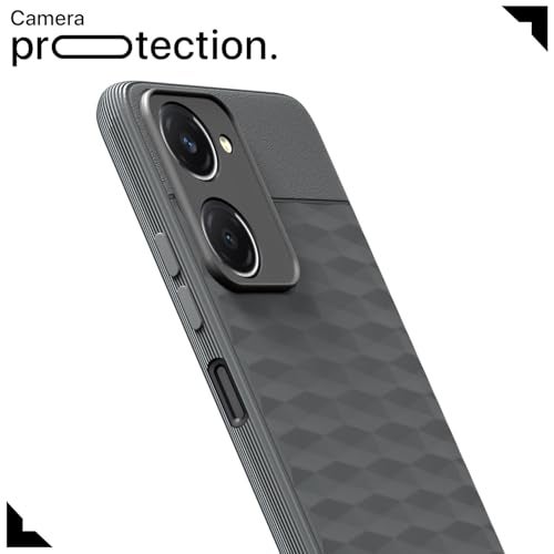 Pikkme Back Cover for iQOO Z9 Lite 5G / Vivo T3 Lite 5G / Vivo Y18 / Y18e / Y03 Camera Protection 3D Hexa Cube Design Silicone Protective Bumper Case (Grey) - Image 5