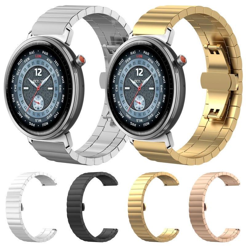 إيروريكس سوار ساعة For Honor Watch 4 Tma-L19 من الفولاذ المقاوم للصدأ بقطر 20 مم من الخيزران بخرز واحد (أسود) - Image 2