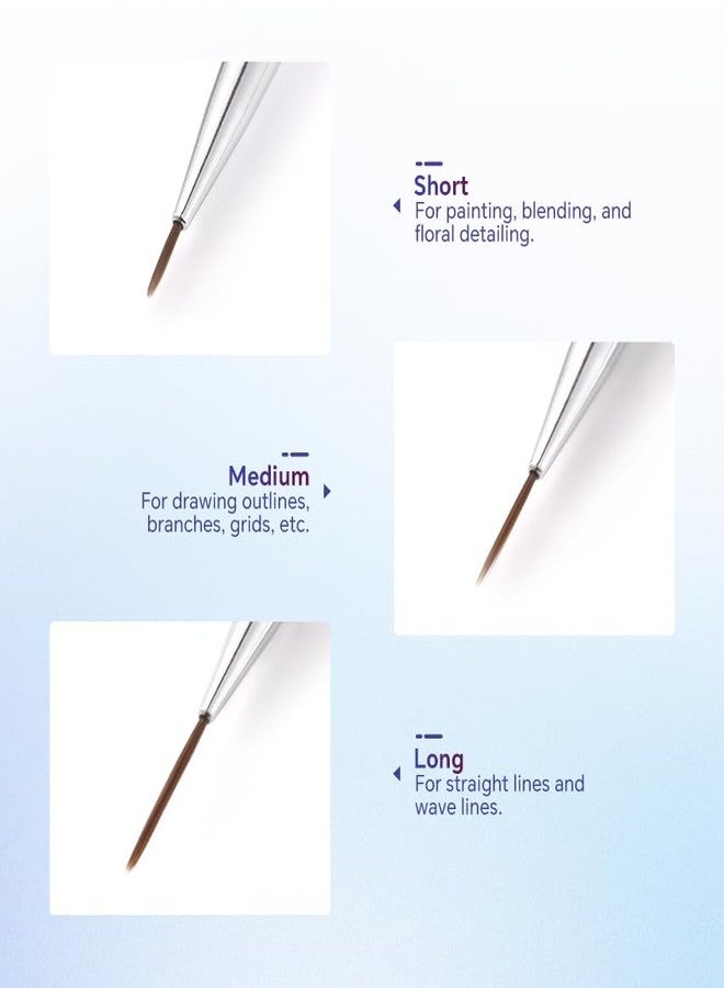 Rolabling Nail Art Liner Brush Set 3PCS Striping Brushes for Gel & Acrylic Nails Orange Pink Clear Nylon Hair with Acrylic Handle Metal Collar Fine Tip for Detailing Designs Manicure (Orange) - Image 4