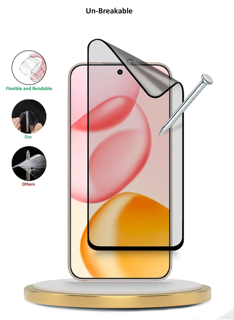 Wtech Honor 400 5G 2025 Premium Nano Ceramic Full Glue Full Cover Matte Flexible Screen Protector (MSCNMN) - Clear/Black  - Image 3