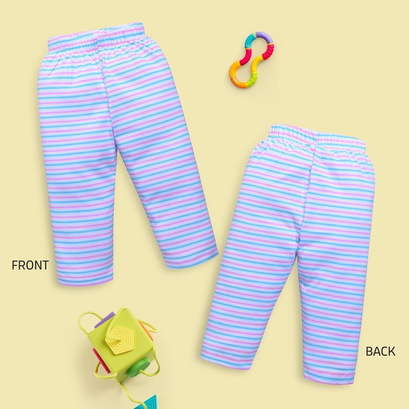 LuvLap Baby Boys 100% Cotton Pyjama Sets - Pack of 3 (White, Baby Pink, Aqua) for 3-6 Months - Image 5
