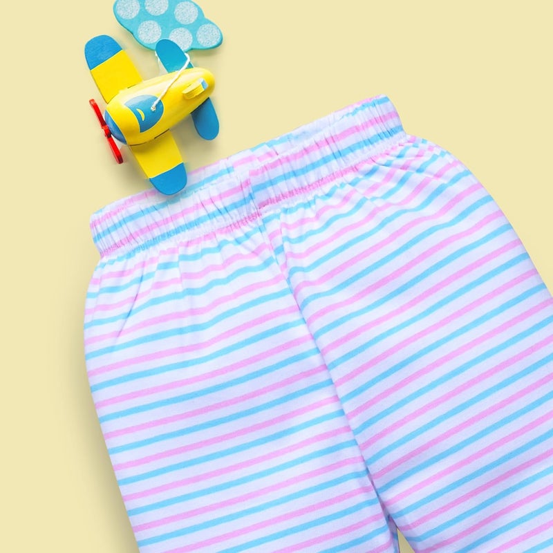 LuvLap Baby Boys 100% Cotton Pyjama Sets - Pack of 3 (White, Baby Pink, Aqua) for 3-6 Months - Image 2