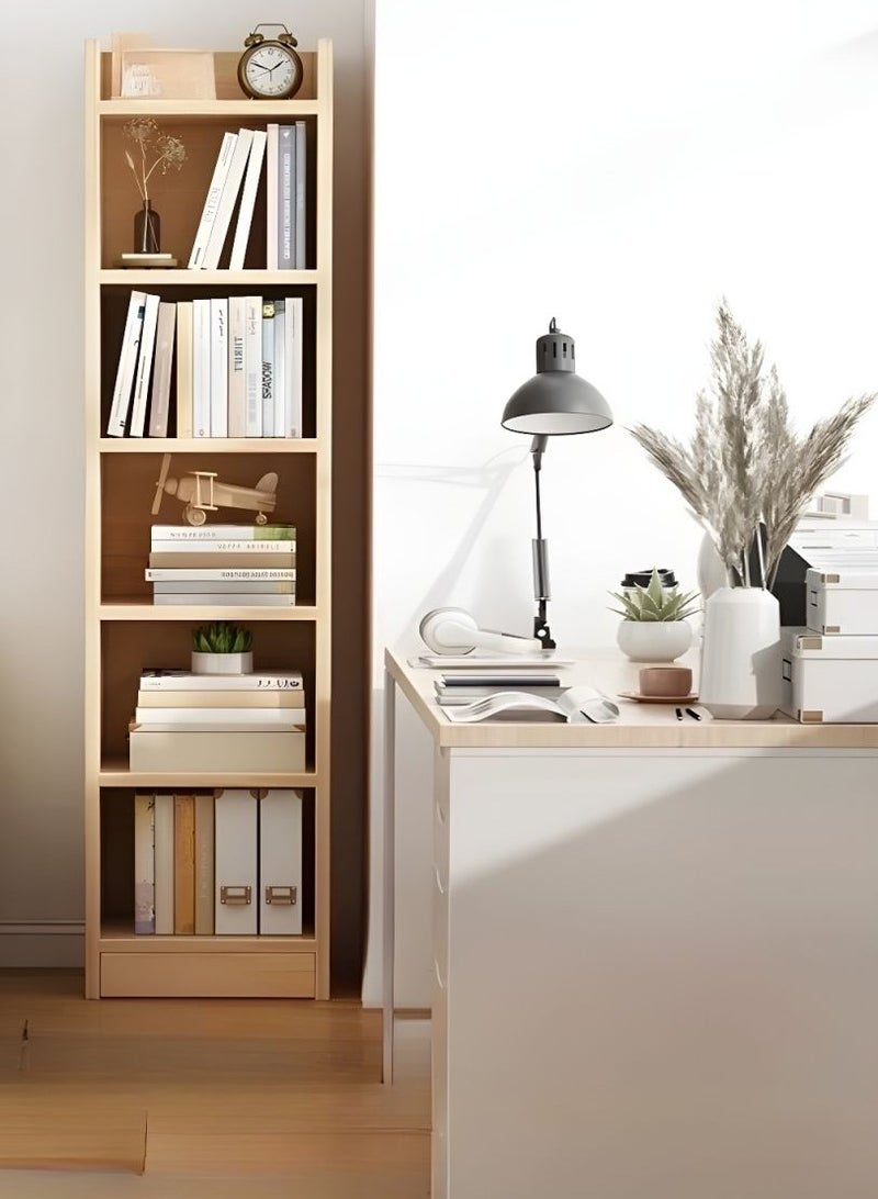 LINGWEI 6-Tier Open Book Shelf Cabinet Modern Display Storage Rack Bookcase for Living Room, Home Office, Bedroom - Natural  - Image 3