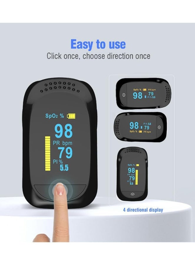 KENSUO OLED Finger Pulse Oximeter, O2 Meter, Black - Image 3