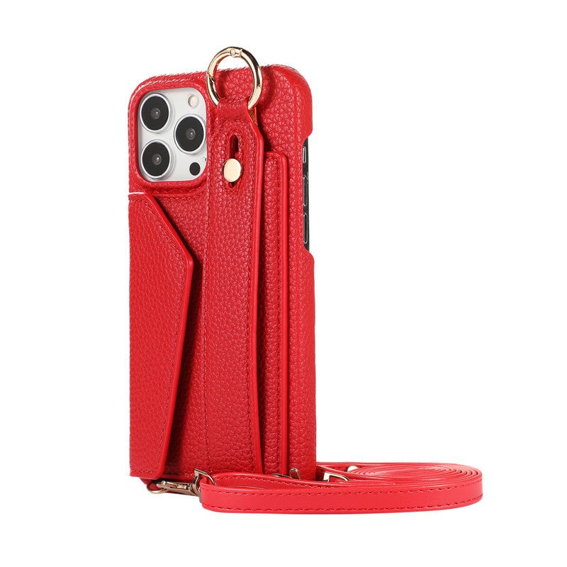 Leather Cover Protective , for iphone11 iphone6 , Texture , Red for Weekend Trips - Image 1