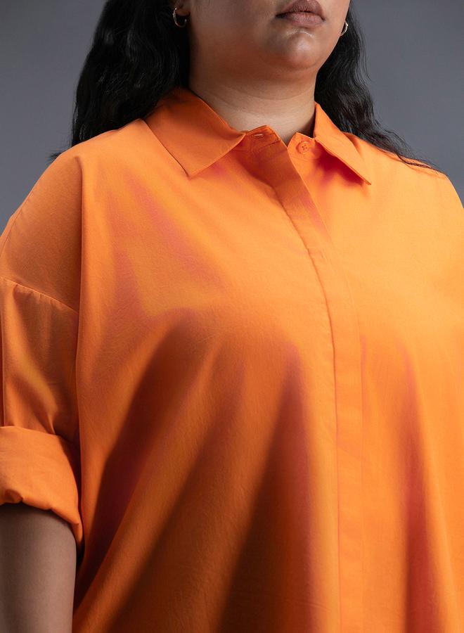 HIGH STAR HIGH STAR Plus Size Classic Spread Collar Oversized Casual Shirt - Image 4