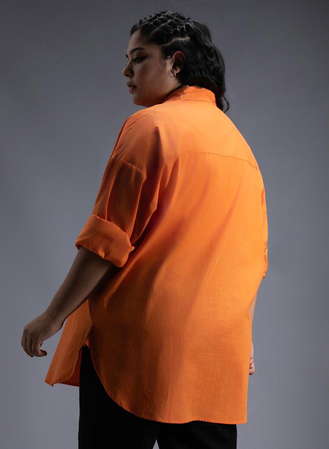 HIGH STAR HIGH STAR Plus Size Classic Spread Collar Oversized Casual Shirt - Image 3